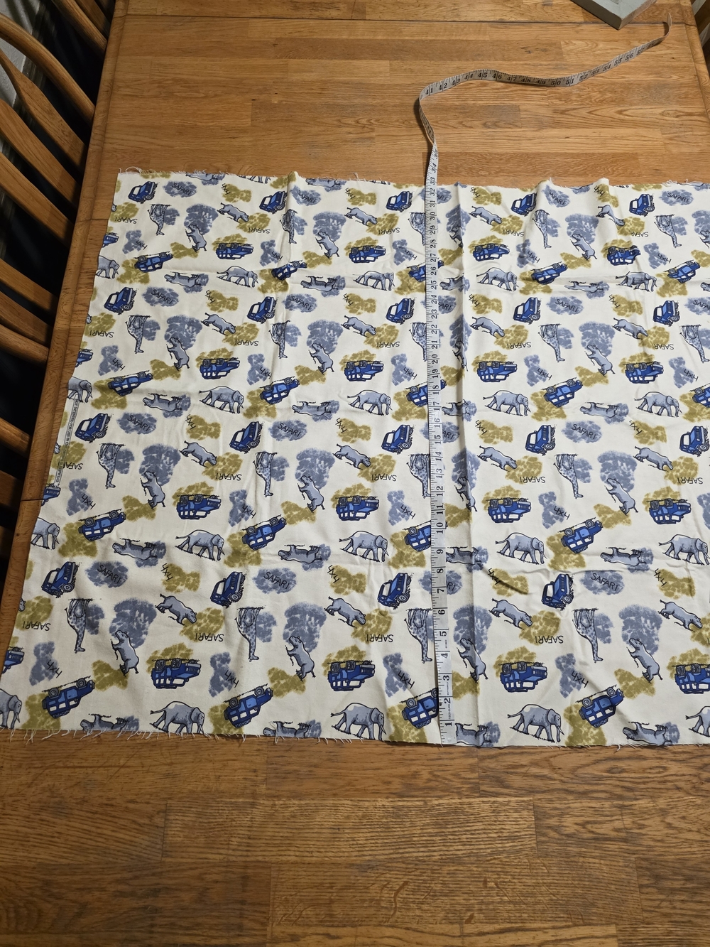 Animal Safari Baby Boy Blue Fabric